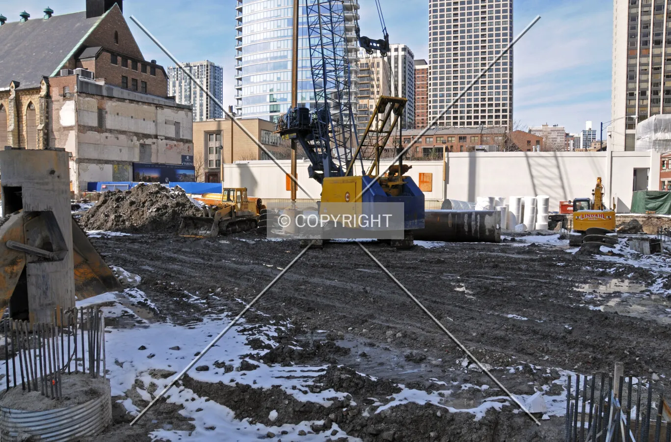 Looking northwest across the site from Delaware Place