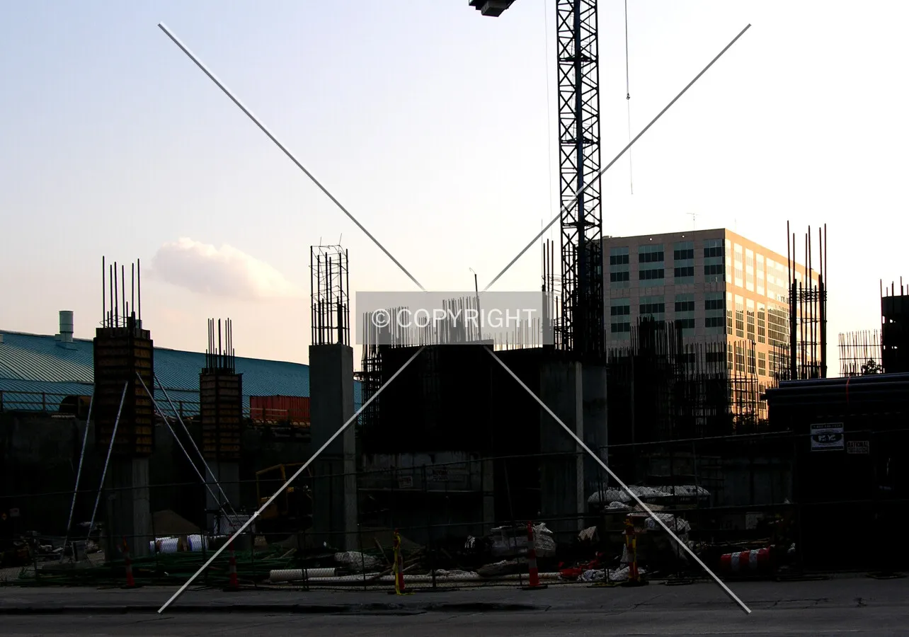 From the northwest across Trade Street