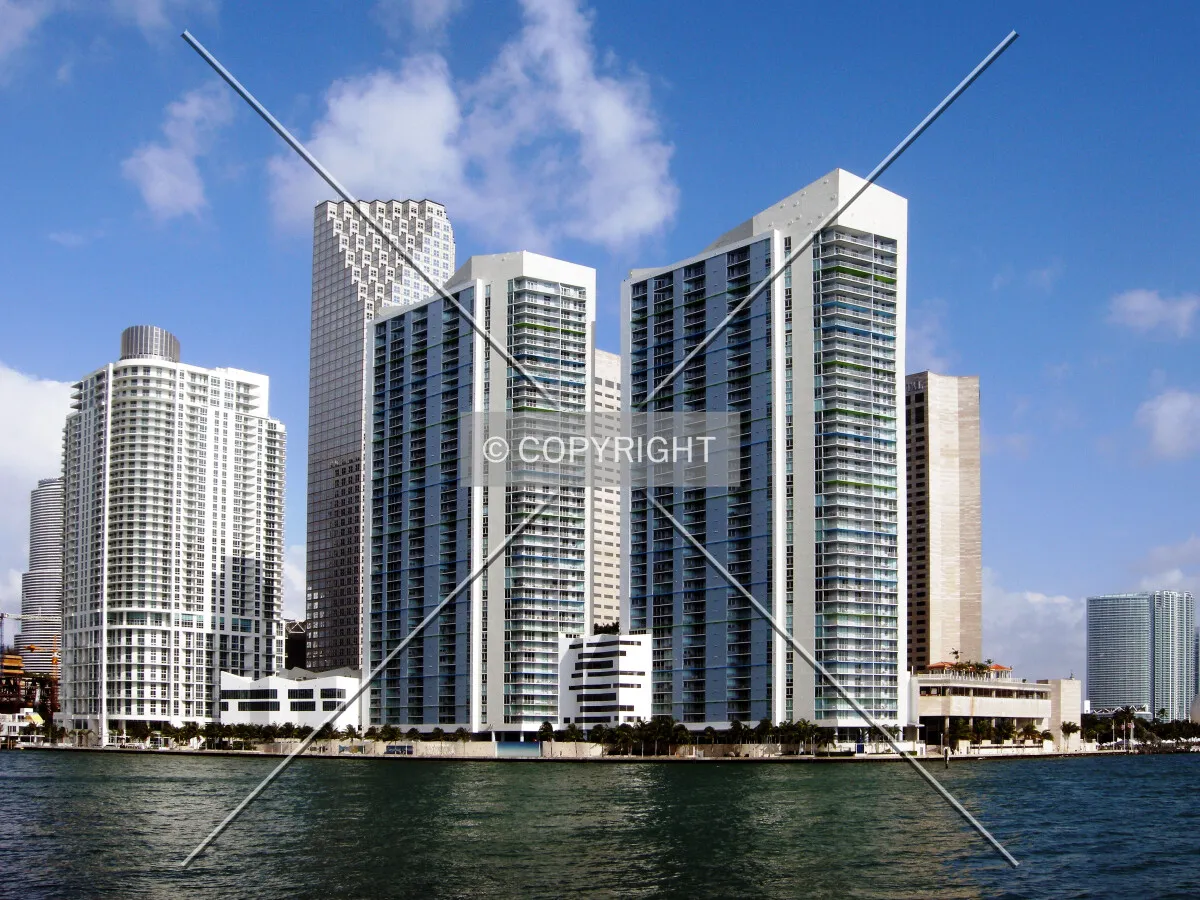 View from the southeast along Brickell Key