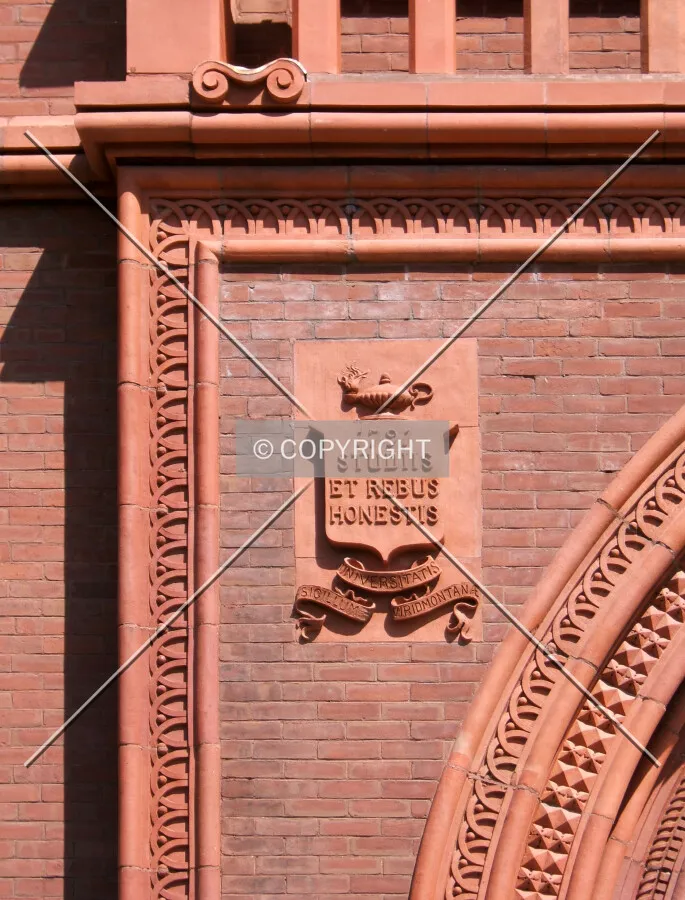 Facade detail at the main entrance