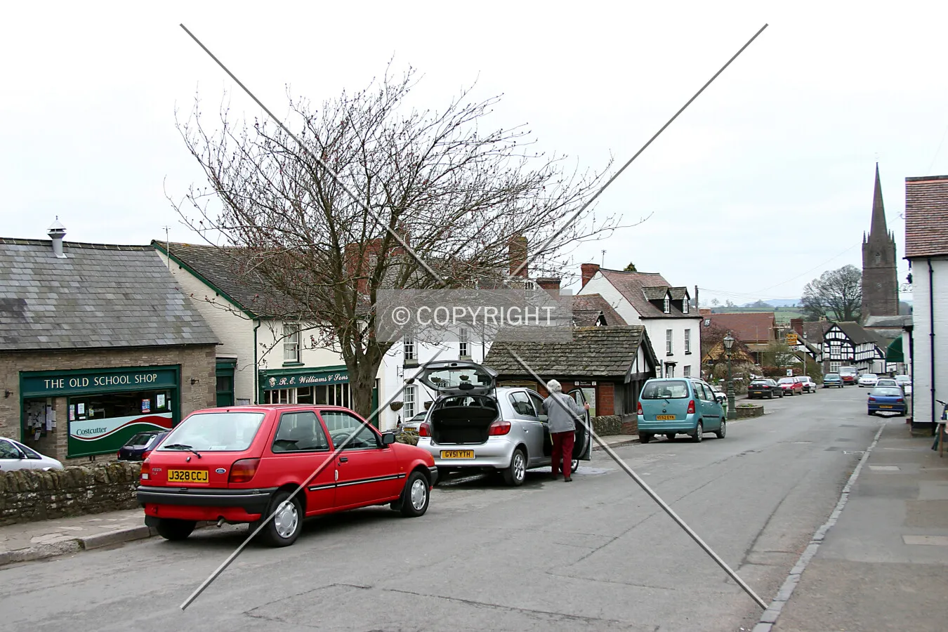 View through the village centre