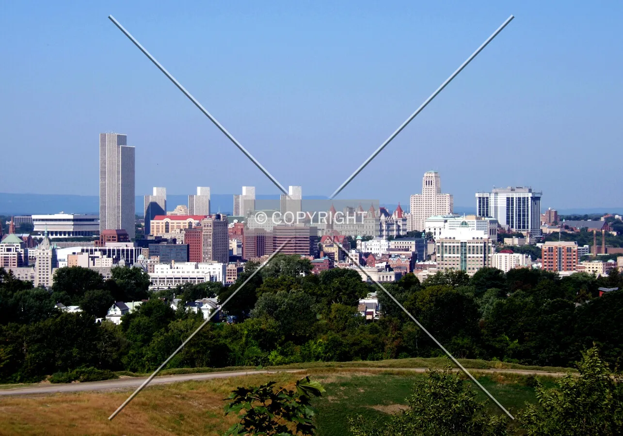 Downtown from the east