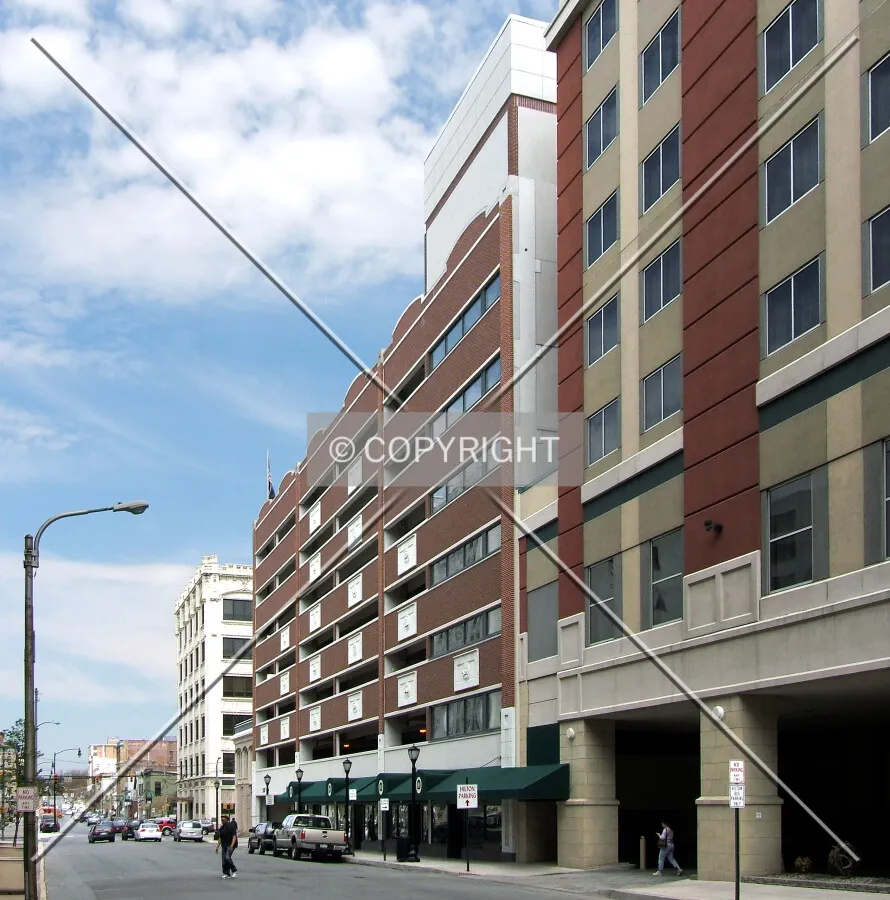 View from the southwest along Adams Avenue