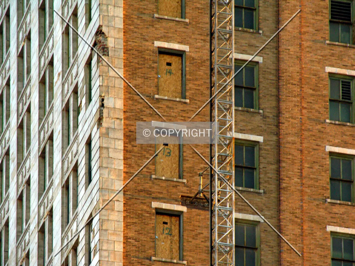 Detail of the facade on the northeast corner