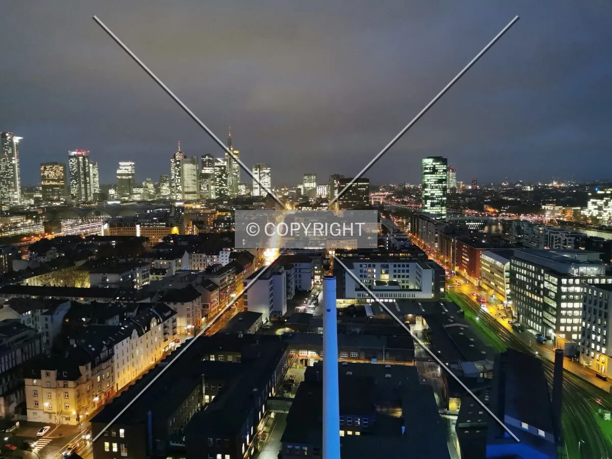 Frankfurt panorama at night