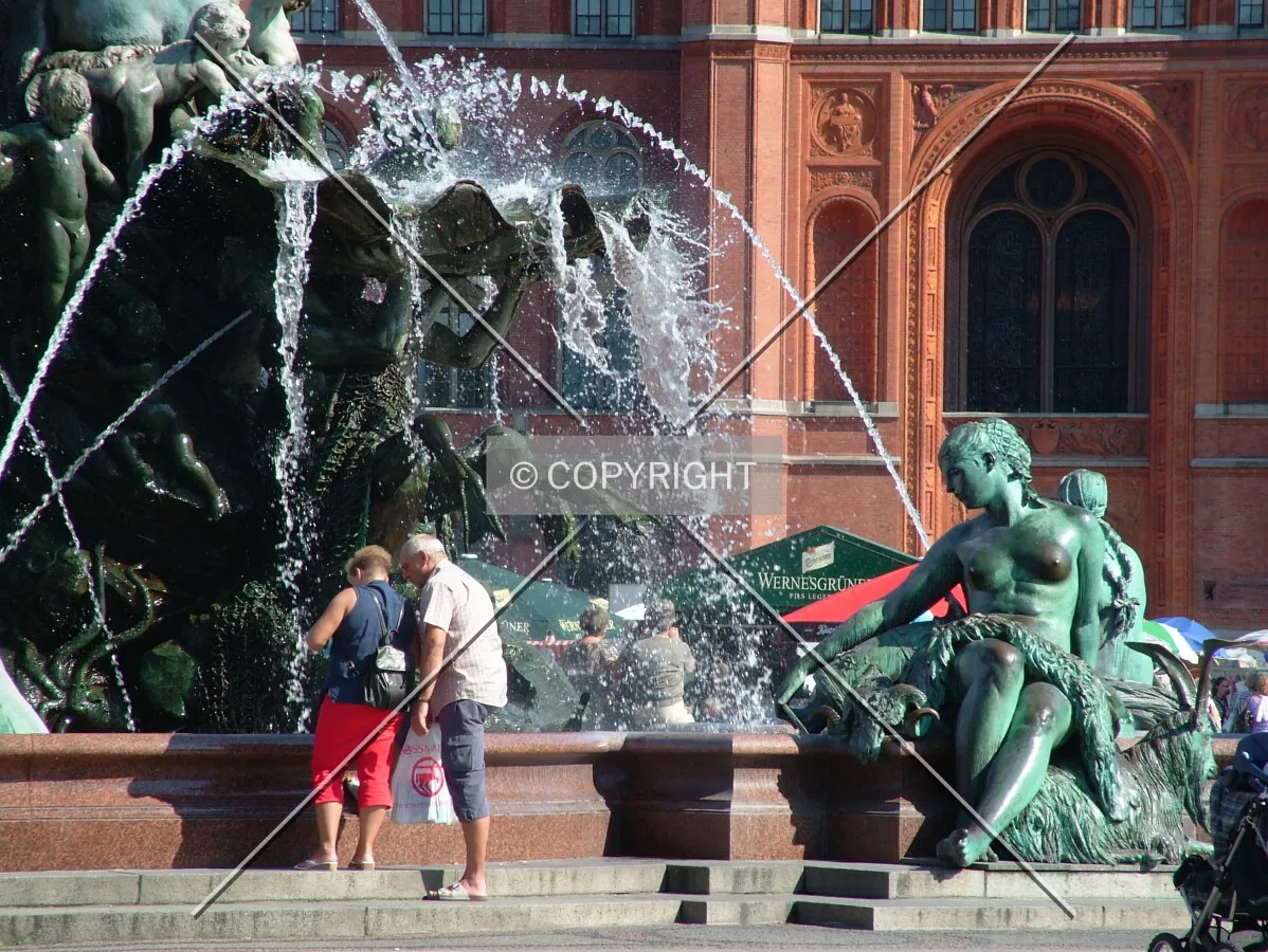 Fountain in front of the door