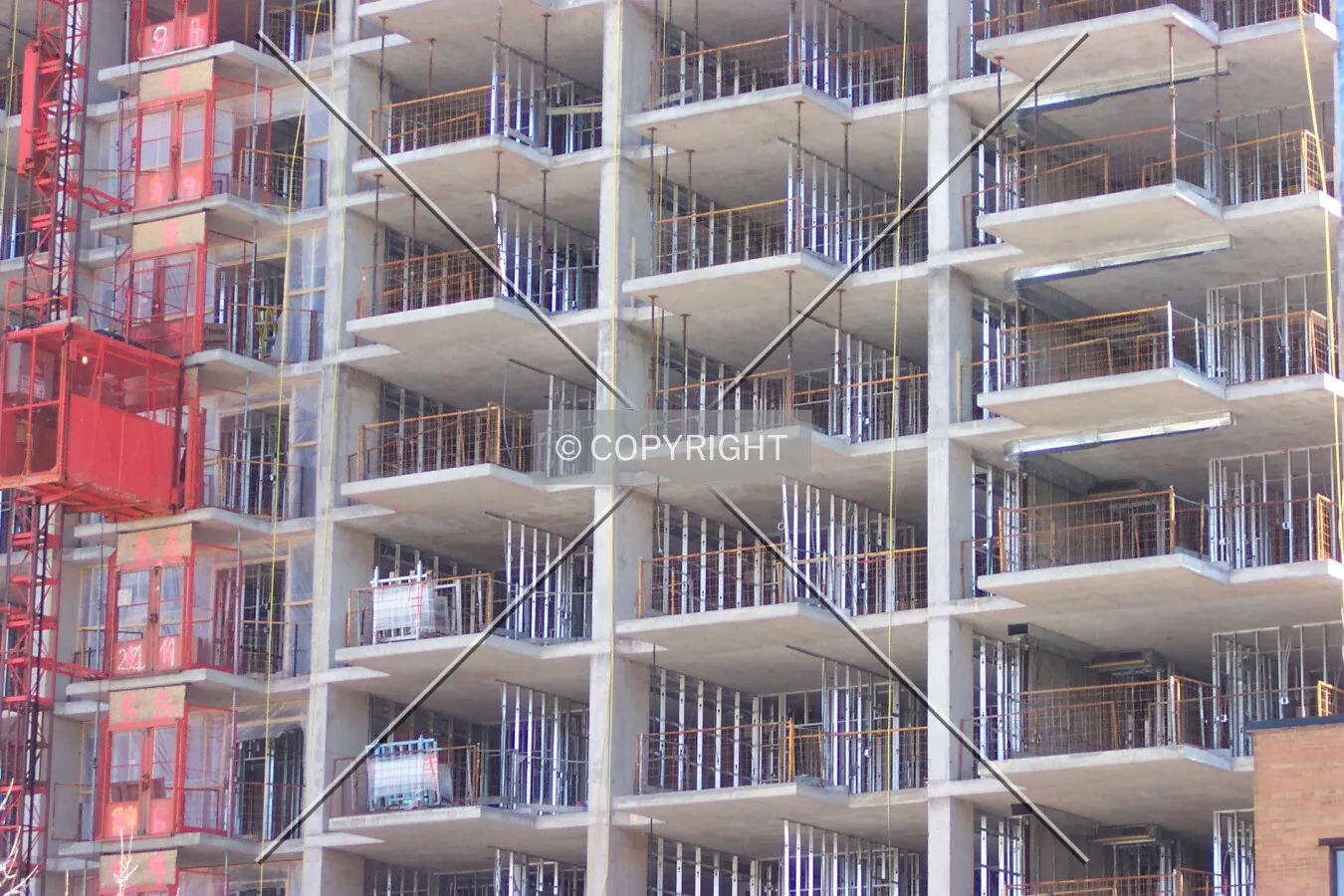 Closeup of the north facade