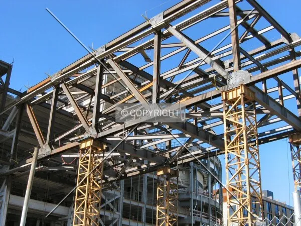 Cantilevered walkway construction from West River Parkway