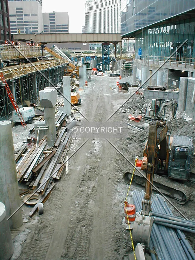 Exterior ground level of Wacker Drive construction