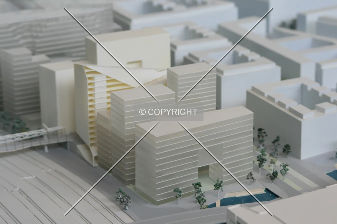 Model on display in the developer's information centre showing the northwestern built up area