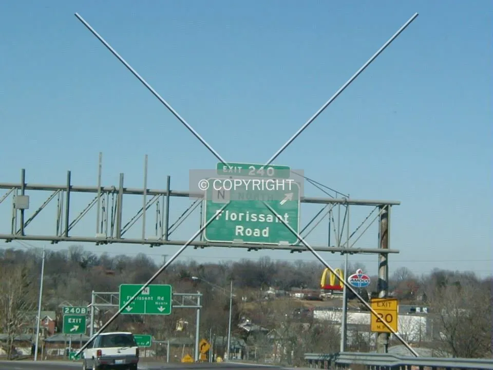 Interstate 70 at Florissant Rd exit - Cool Valley, Missouri, 1999
