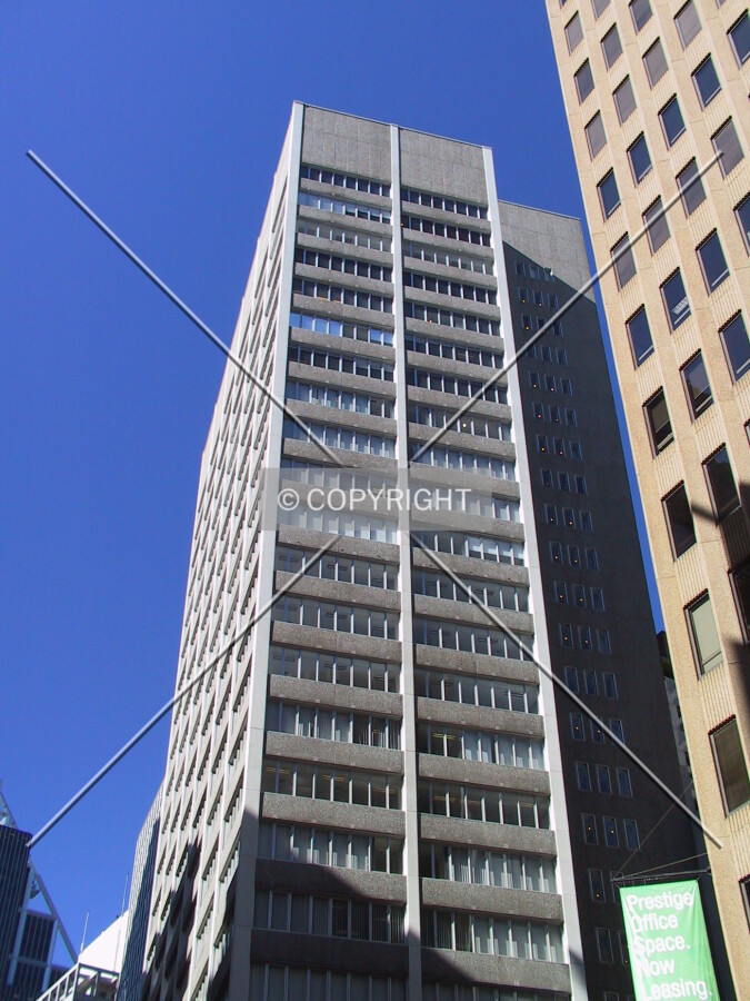 Looking up from Hunter Street