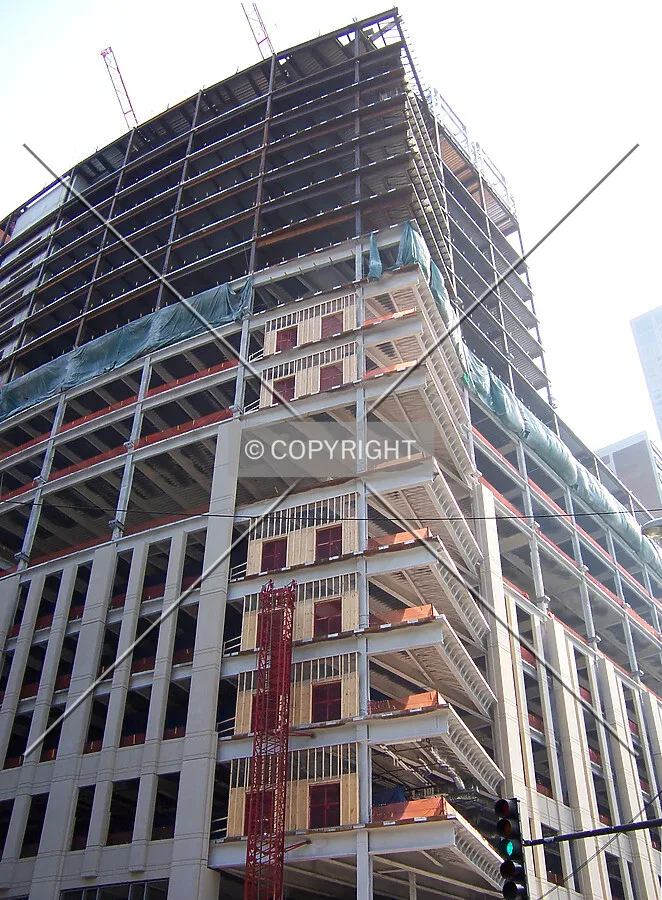 Looking up the northeast corner