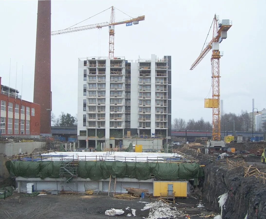 View across the underground parking site