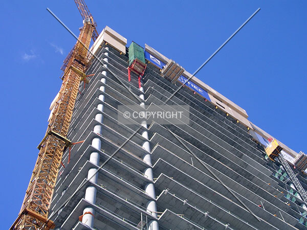 Looking up the southeast corner