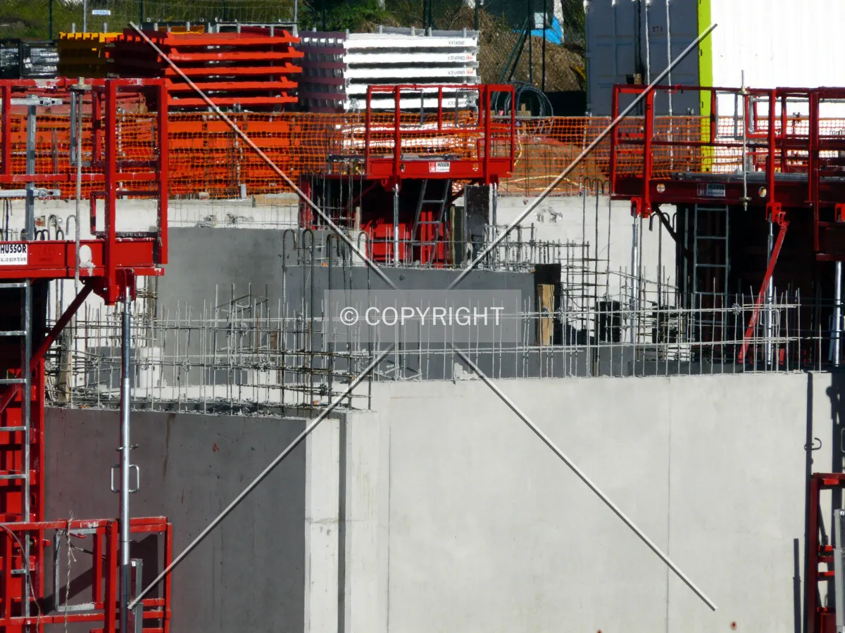 Top of parking level's walls