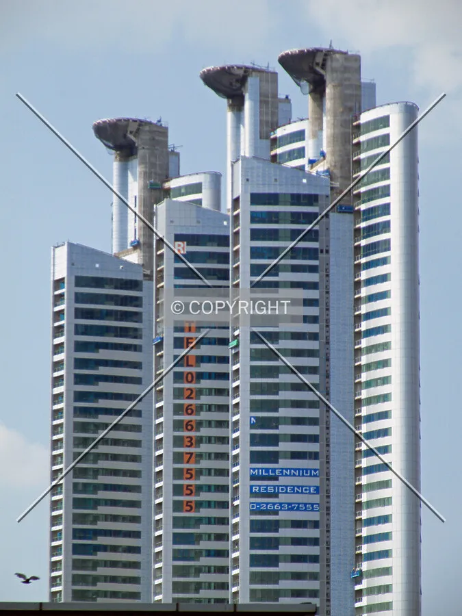 Tower 4 on the right as seen from the south