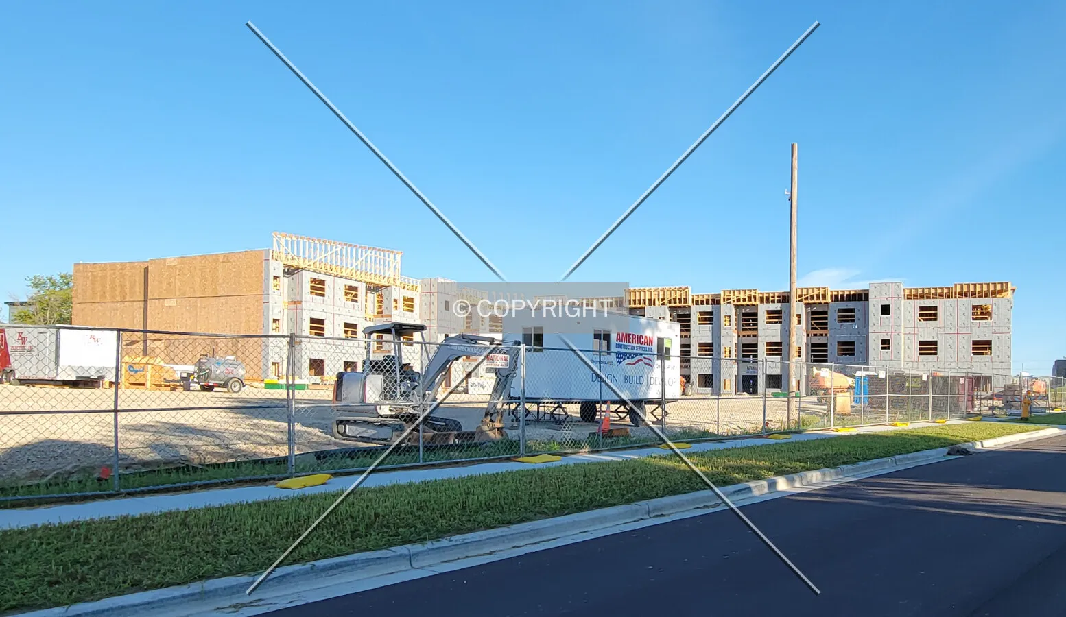 From the southeast during construction; September 6, 2021