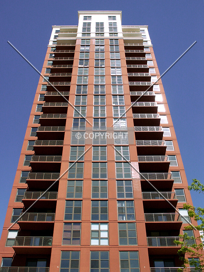 Looking up the west facade