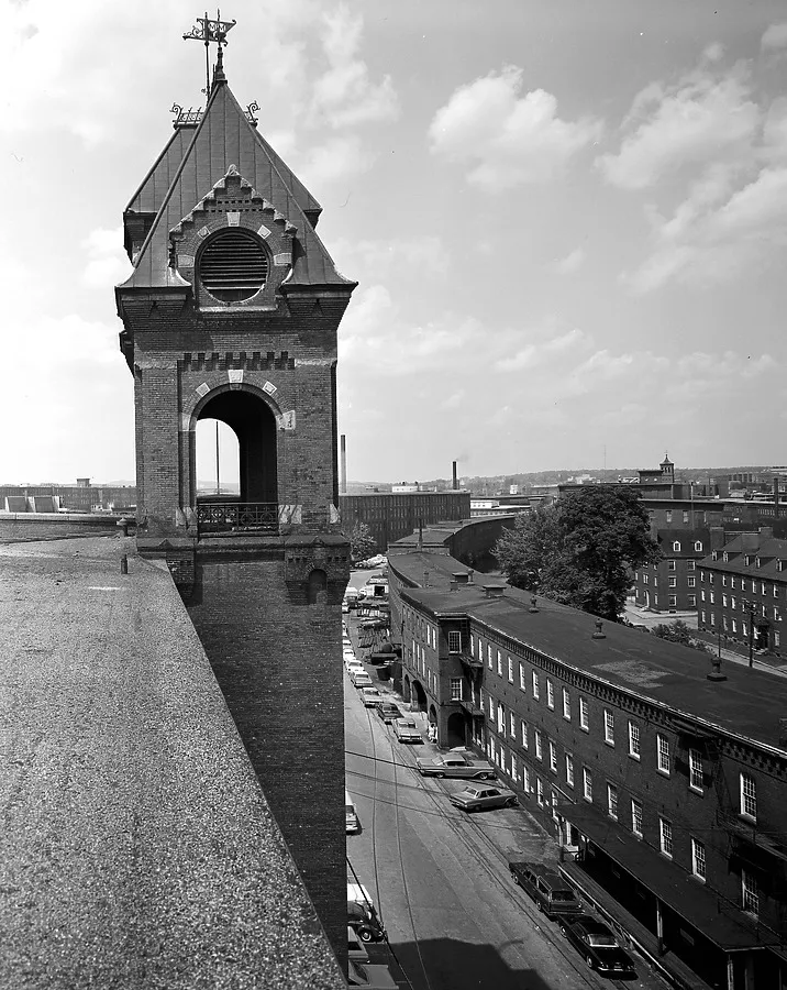Vintage view from the south of the mill tower