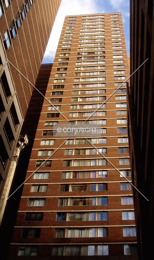 The back side of the building on 15th Street from the west
