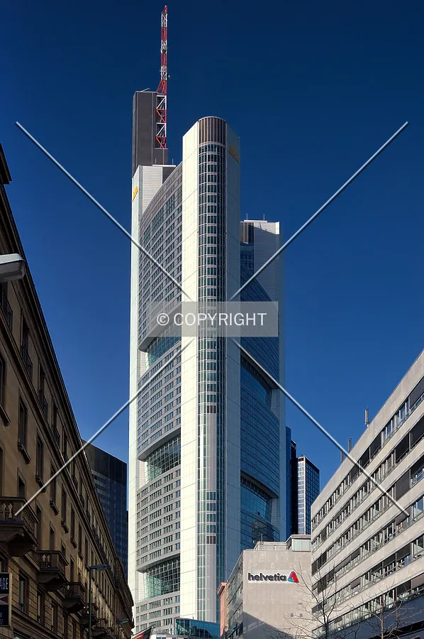 General view of the Commerzbank Tower in Frankfurt