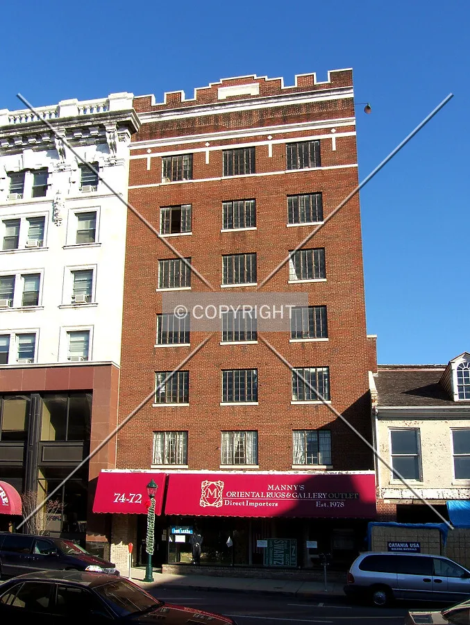 View from the southwest across Washington Street