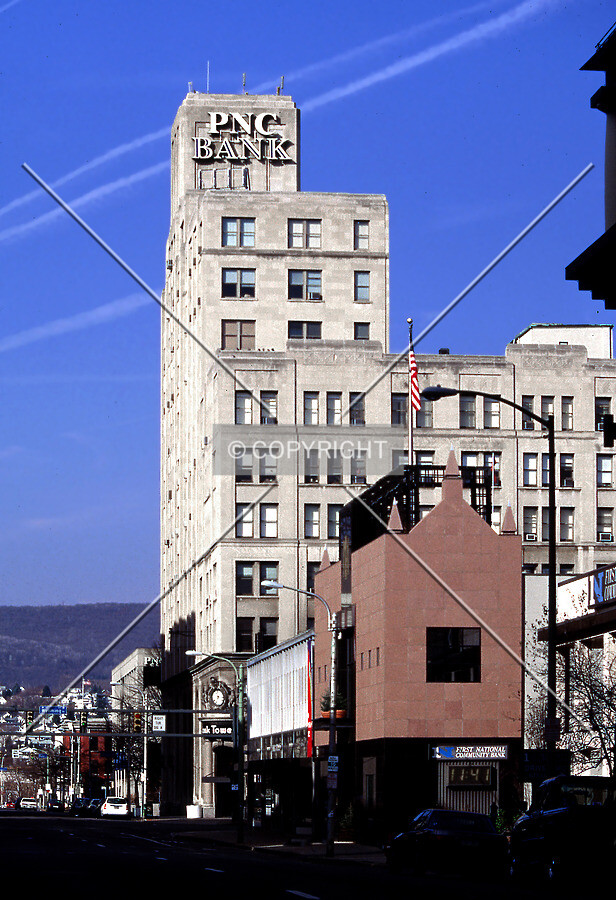View from the southeast along Spruce Street