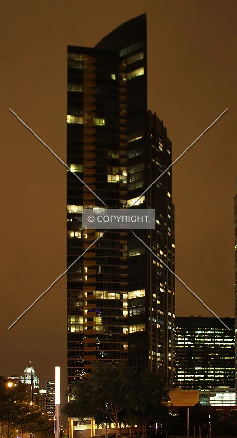 View from the east at night