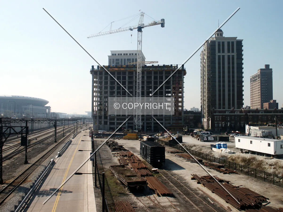 View from Roosevelt Road looking south down the McCormick Place busway