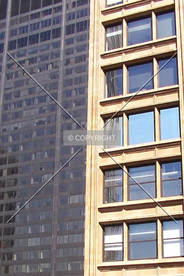 Side of the building against the Sears Tower