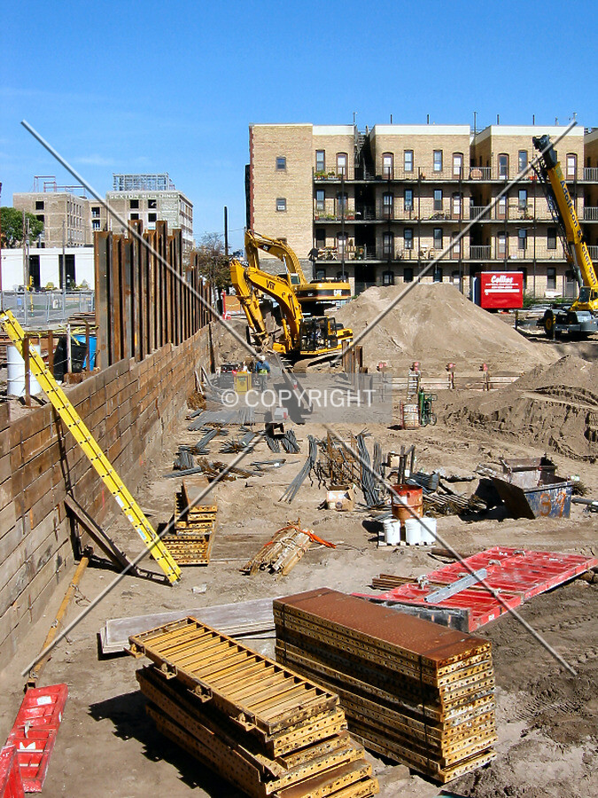 Retaining wall along Portland Avenue