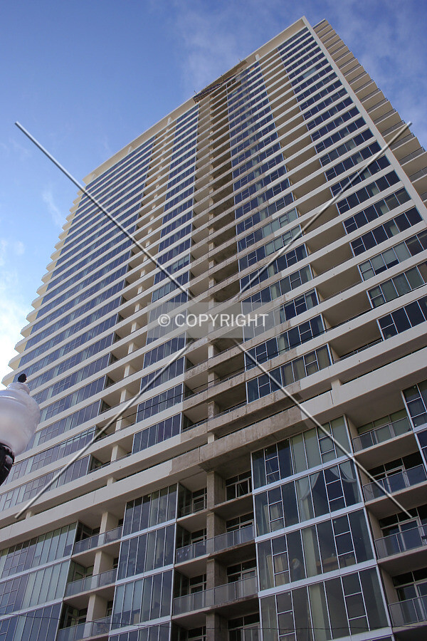 Looking up the east facade