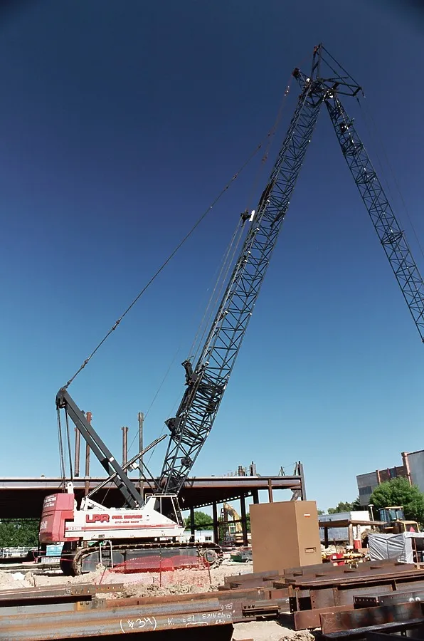 Looking southeast at the crane