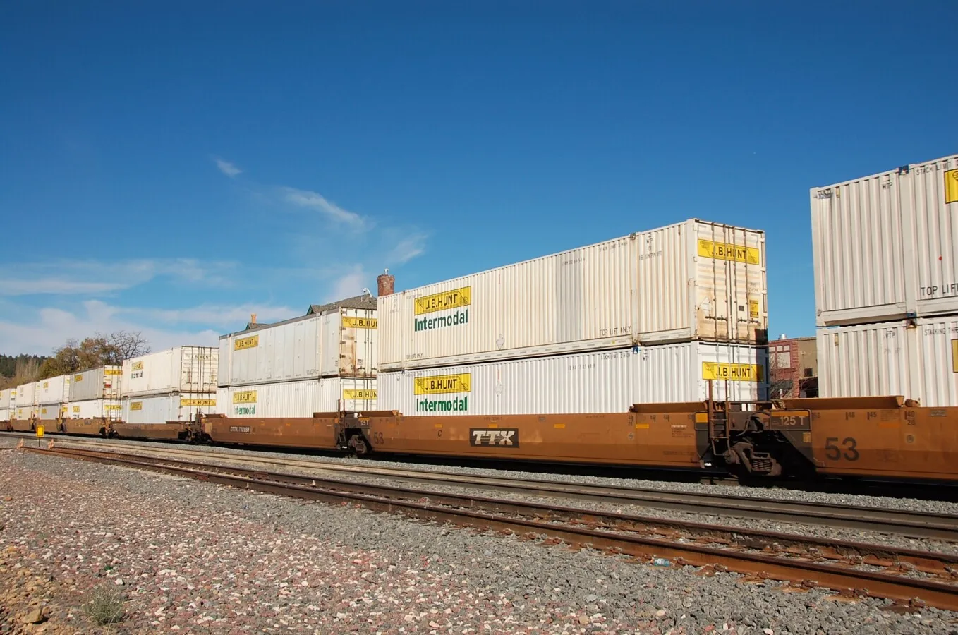 Intermodal stack train moving west