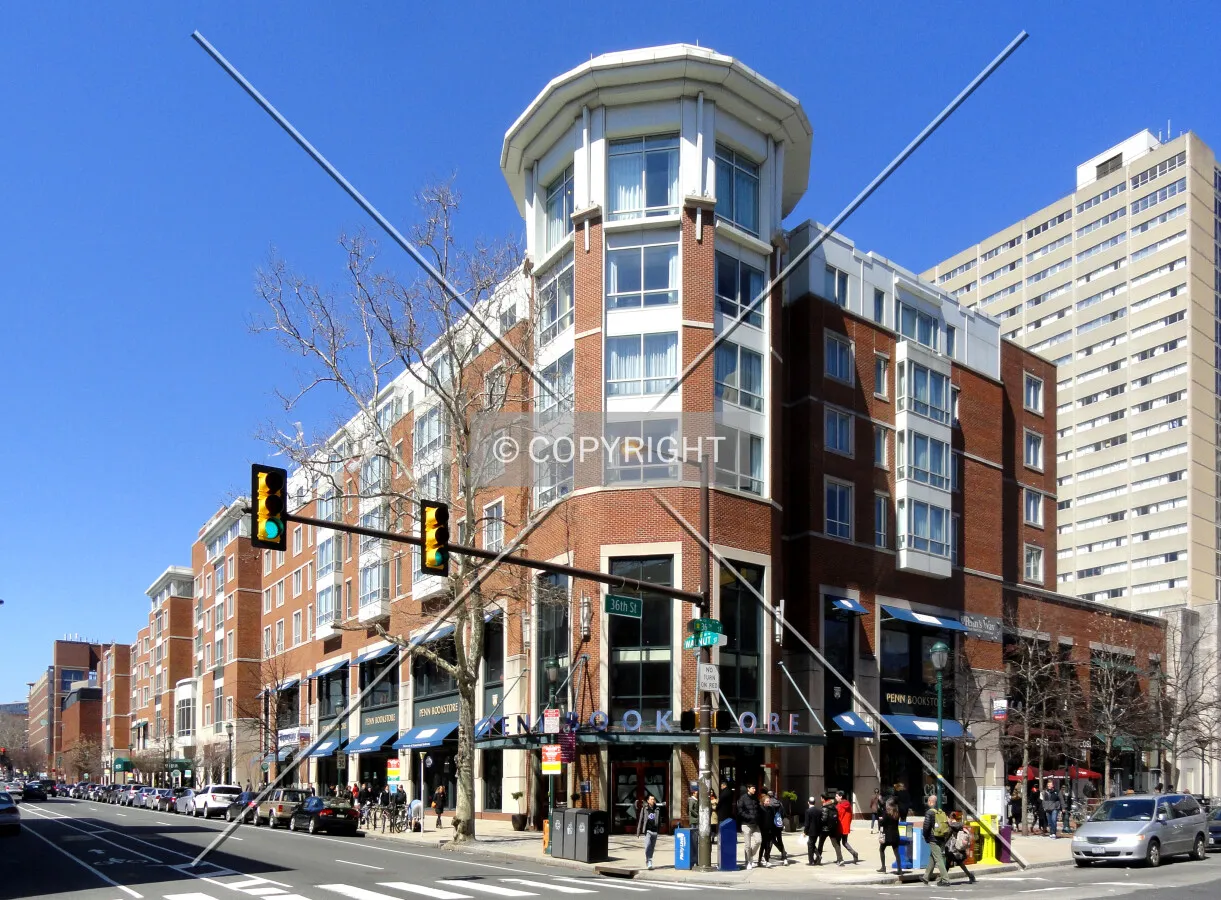 From Walnut Street to the southeast