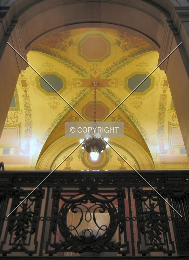 Part of the east corridor ceiling from the stairs to the ground floor