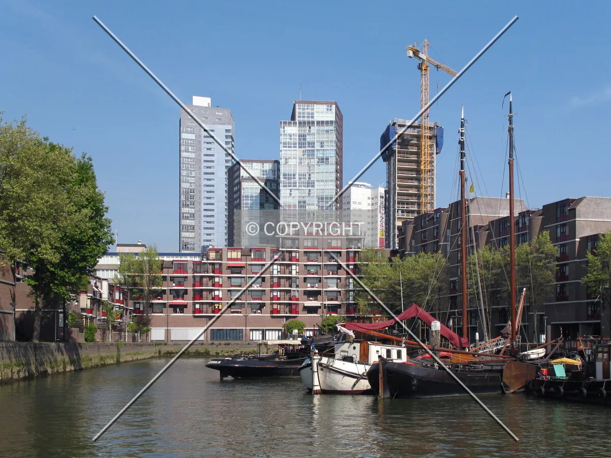 View from Leuvehaven with Harbour Village and Waterstadtoren on the left