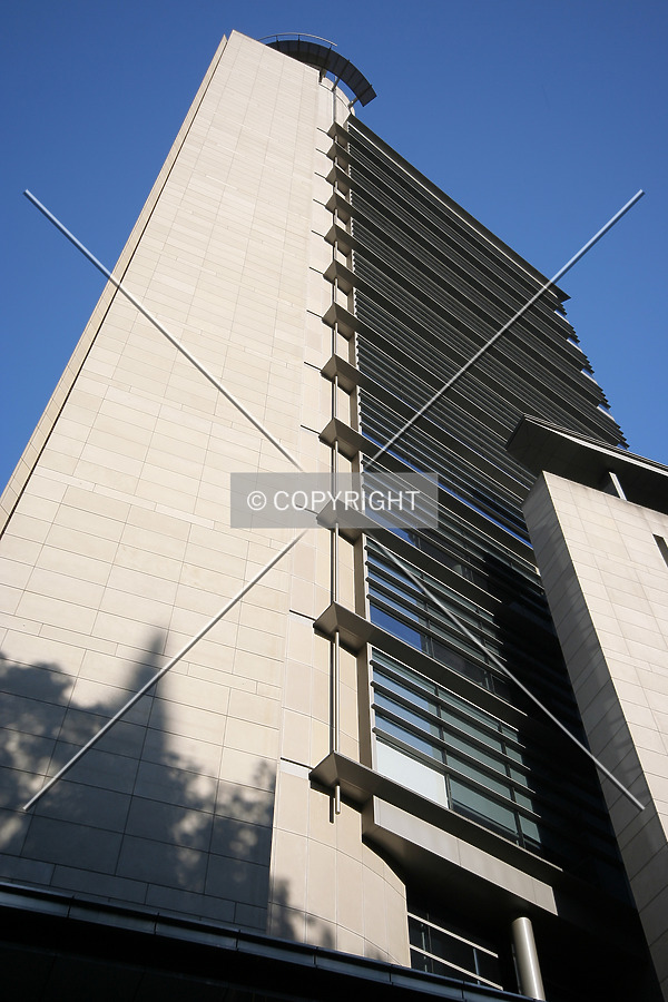 Looking up the western facade