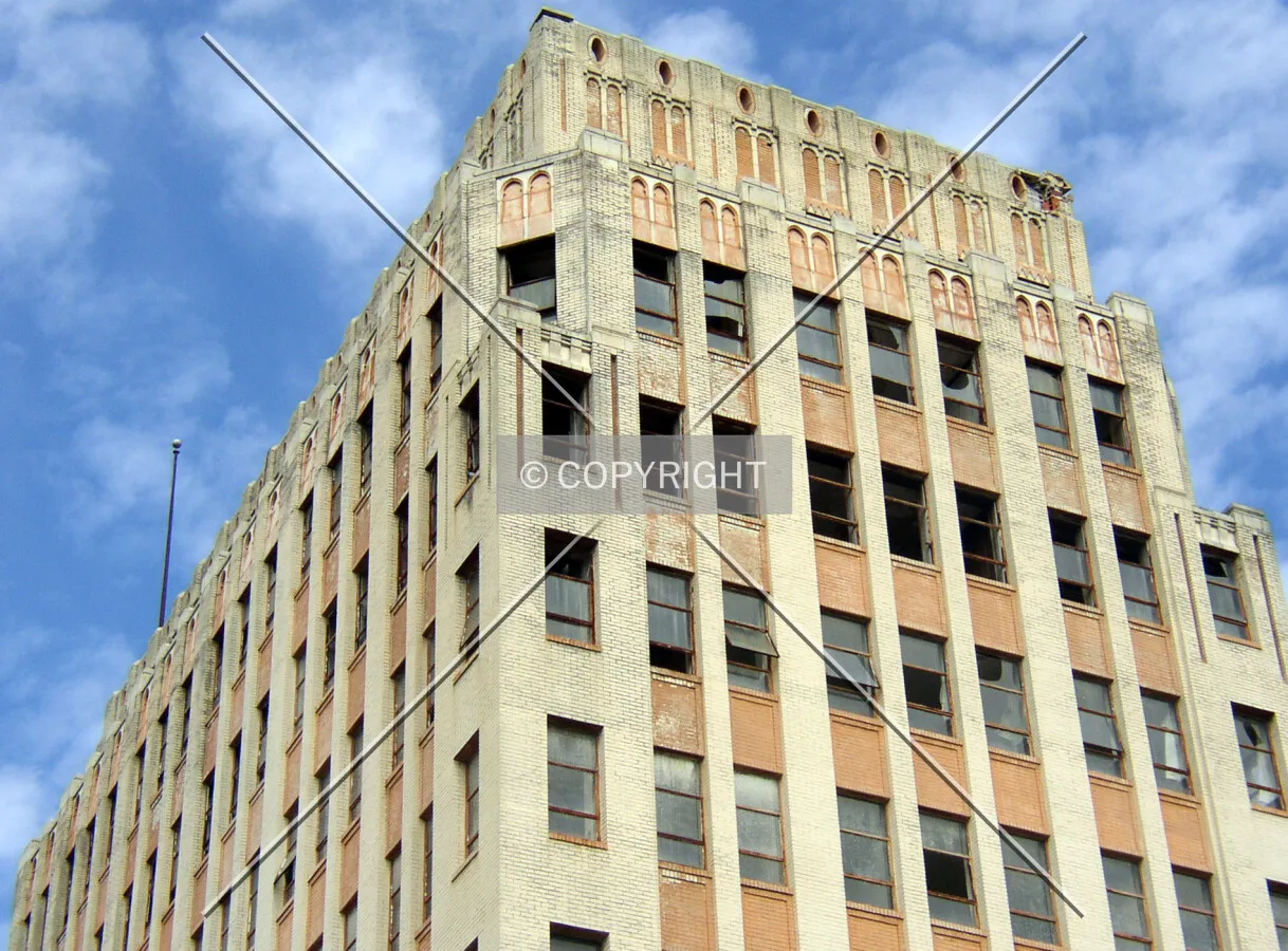 Detail of the upper floors on the southwest side