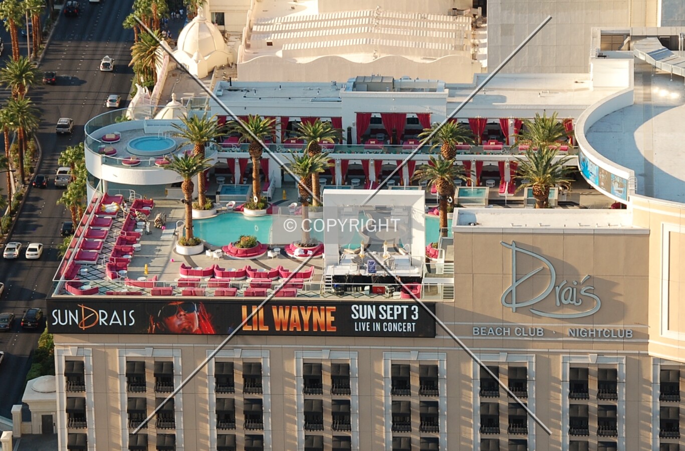 View of the rooftop pool