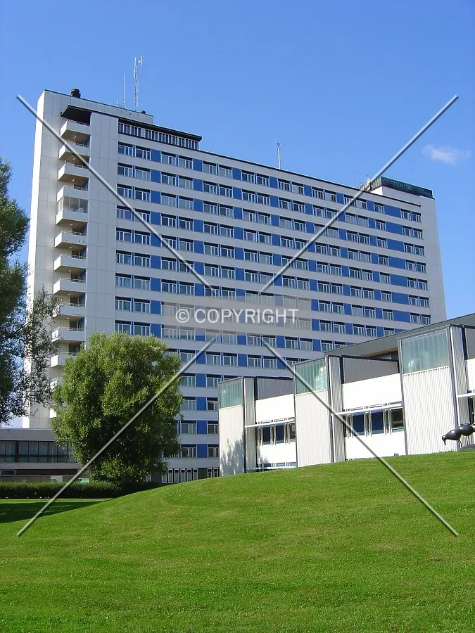 East facade as seen from the hospital's park