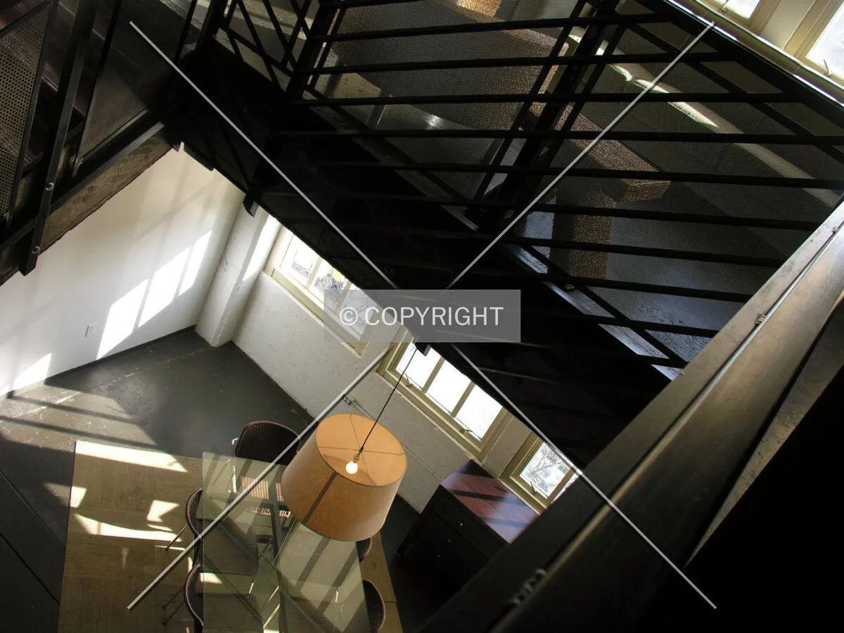 A look inside one of the lofts on the 8th floor looking down to the 7th