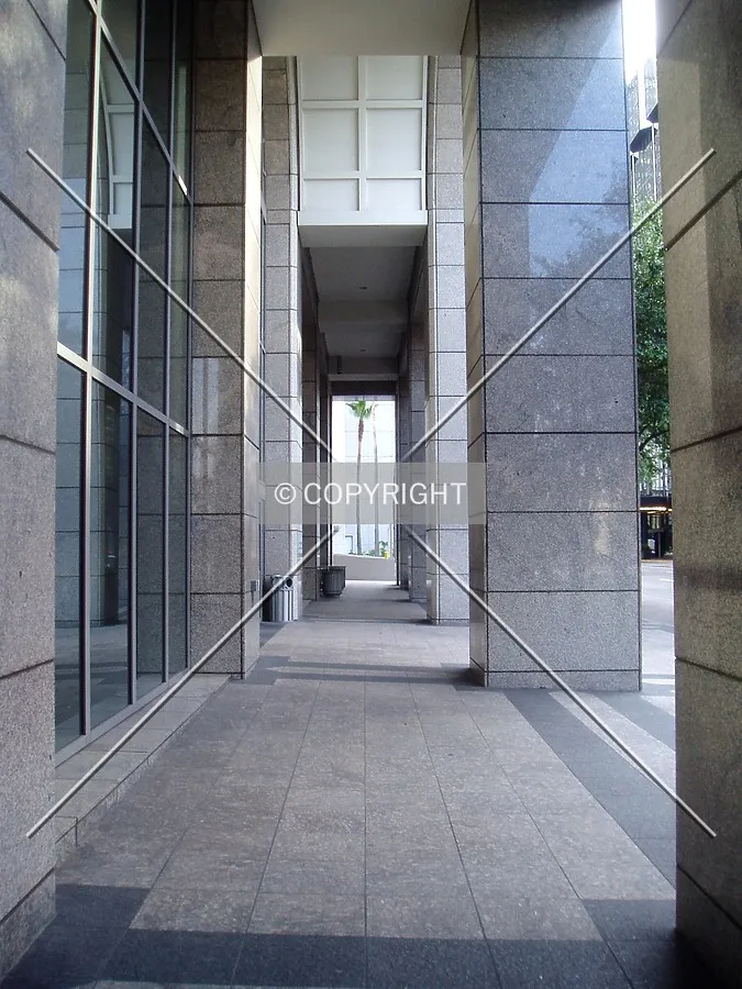 Looking north past the east entrance