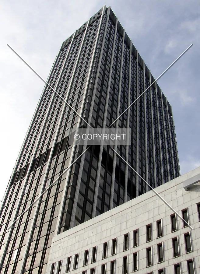 Looking up the northeast corner
