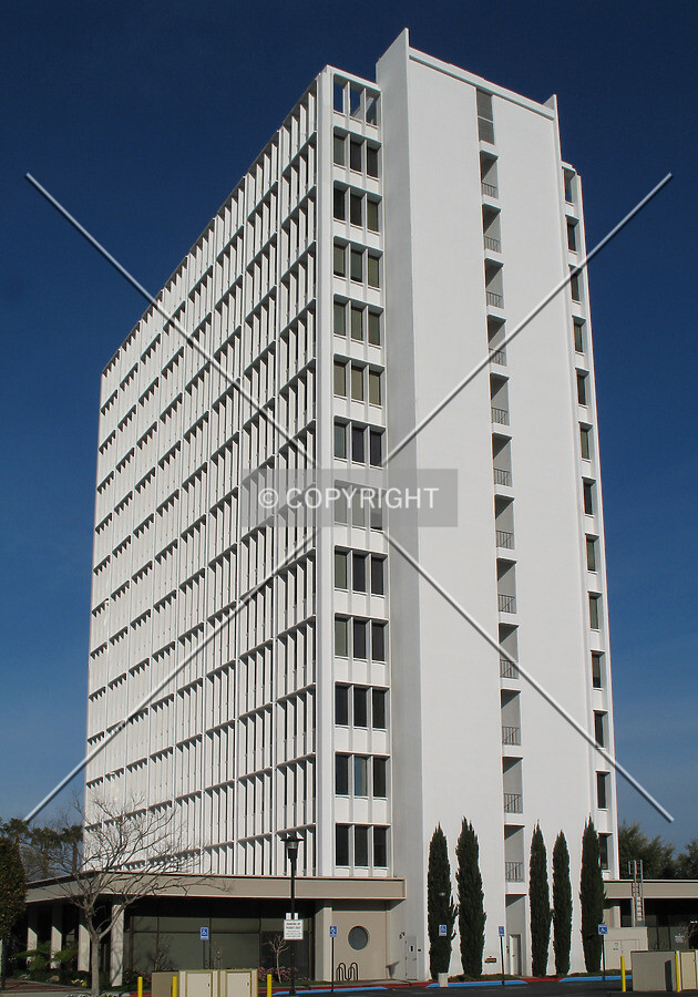 West corner viewed from adjoining parking lot