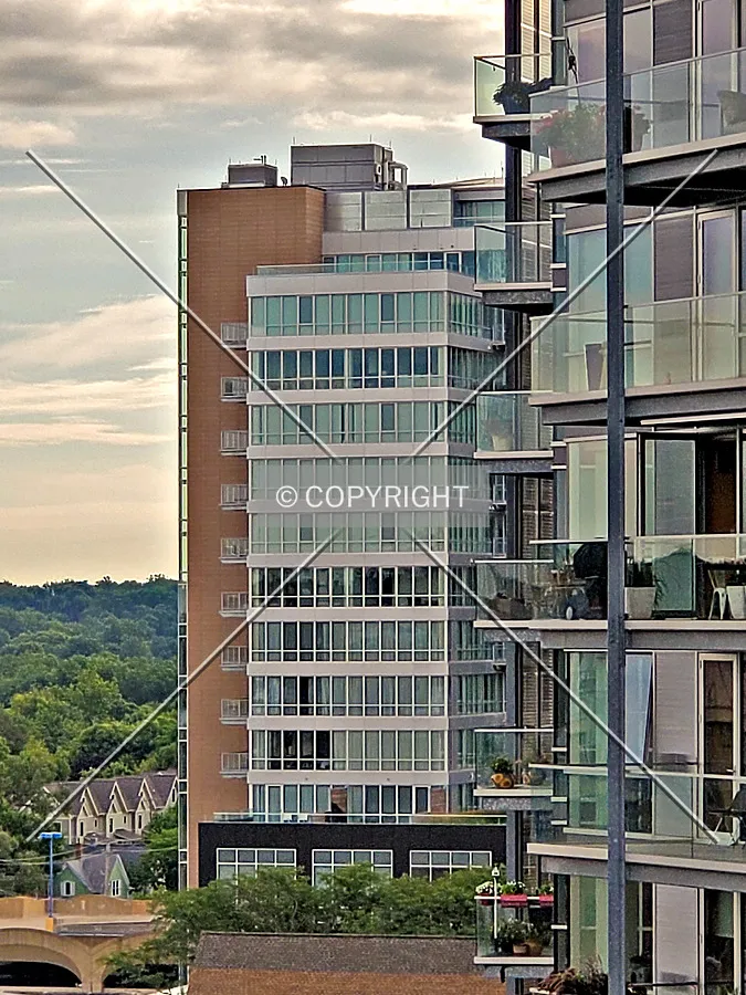 Distant view from the Graduate to the southwest; August 1, 2020