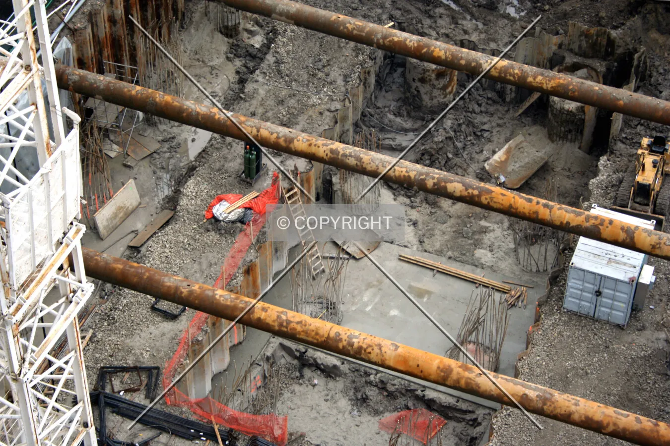 Looking down into the core pit