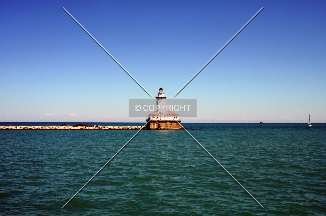 View from the west on a boat