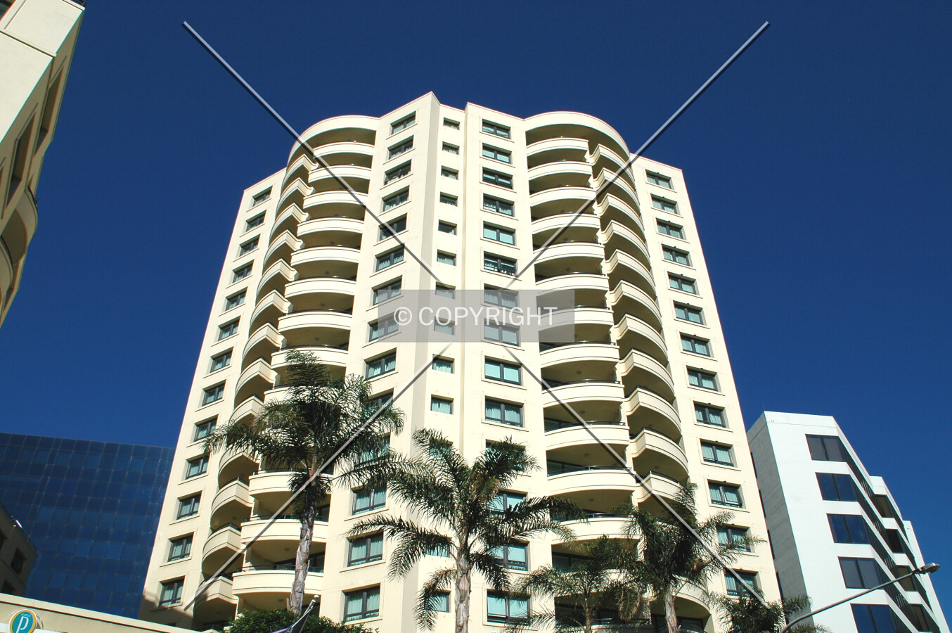 Looking up from Valentine Avenue